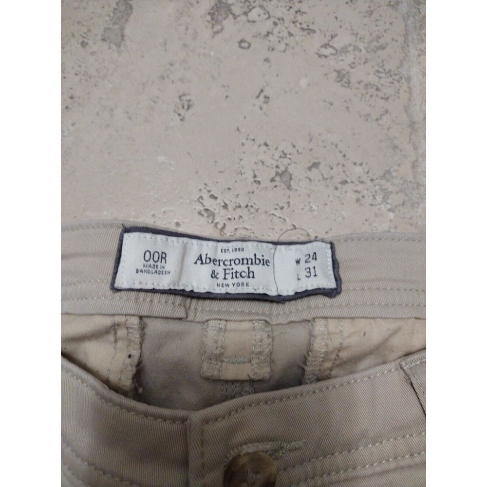 ABERCROMBIE & FITCH Jeans Woman 24 Khaki Skinny Seam Modified At 26.5 Casual‎ - Picture 3 of 10